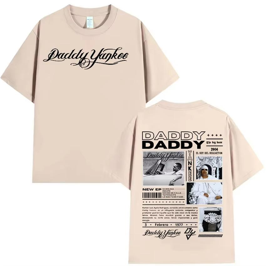 Summer Rapper Daddy Yankee 2024 Tour Pattern Tshirt for Men Y2K Fashion Luxury Comfortable Quality Oversized Tshirt S