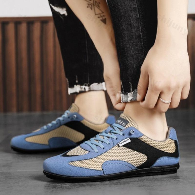 Мода Лето 2025 Новый Стиль Мужская Мода Тренд Повседневная Обувь Сетчатая Дышащая Удобная Нескользящая Обувь Низкий Верх Слипоны Плоские Кроссовки