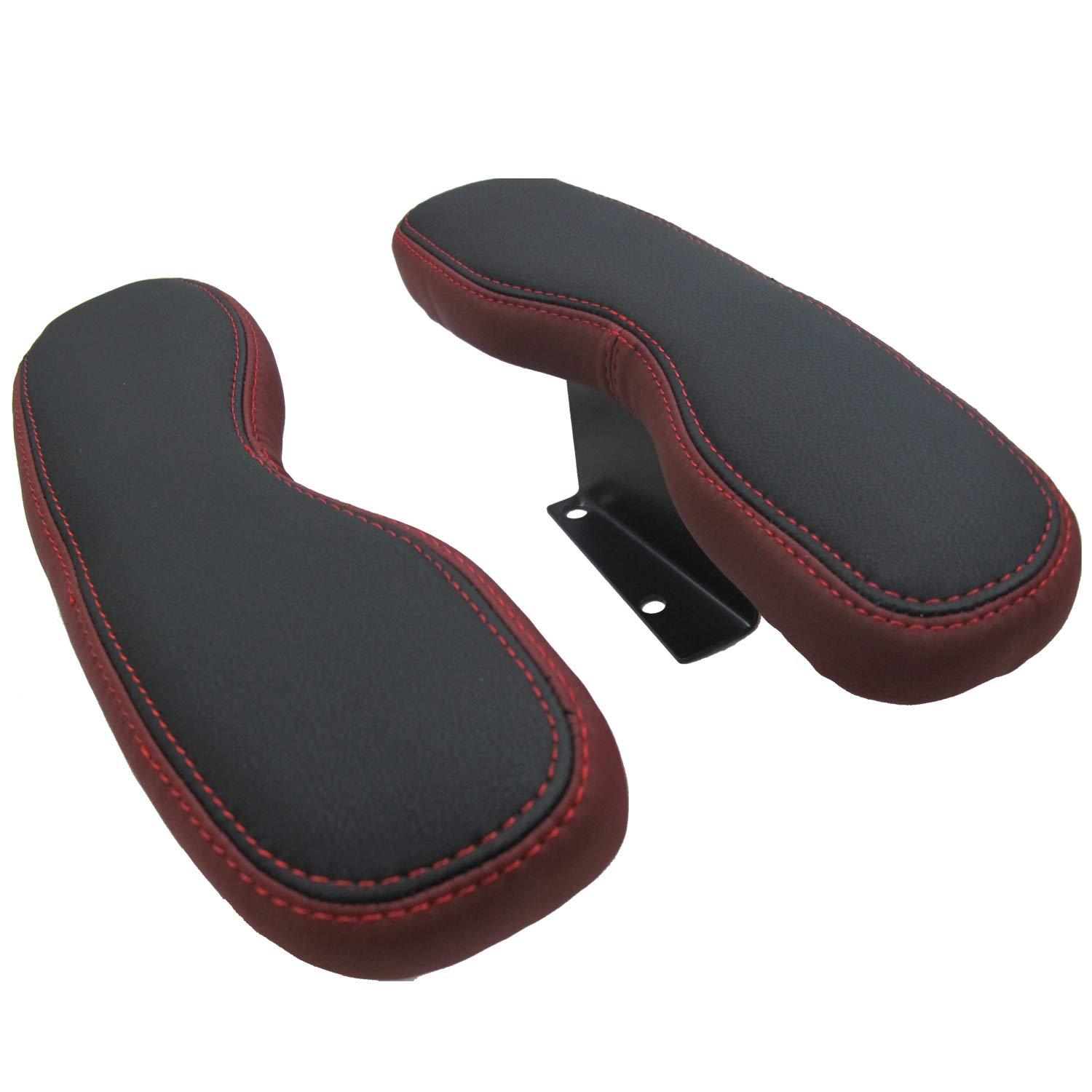 

Compatible Door Armrests for Toyota Hiace 200 Series of Left and Wine Red with Red Stitching (Set 2, Right),
