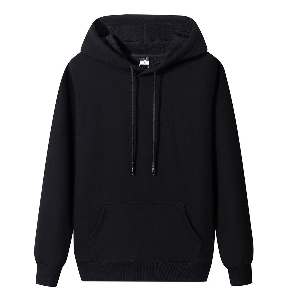 GMXIA men Spring and winter youth plus fleece thickened men's fleece hoodie hoodie wear jacket men's pullover coat