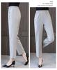Women's High-Waist Cotton-Linen Summer Pants: Stylish, Elastic, Straight Fit for Middle-Aged and Elderly