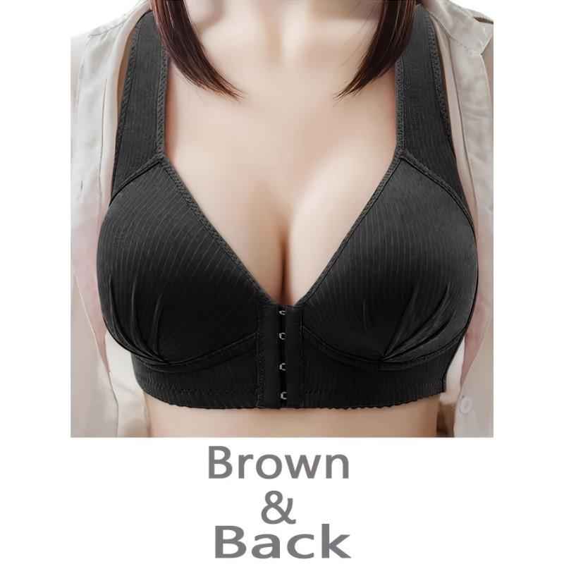 Women's Elegant Style Bra, Nursing Stretchy Bra With Front Closure, Comfort Support Underwear