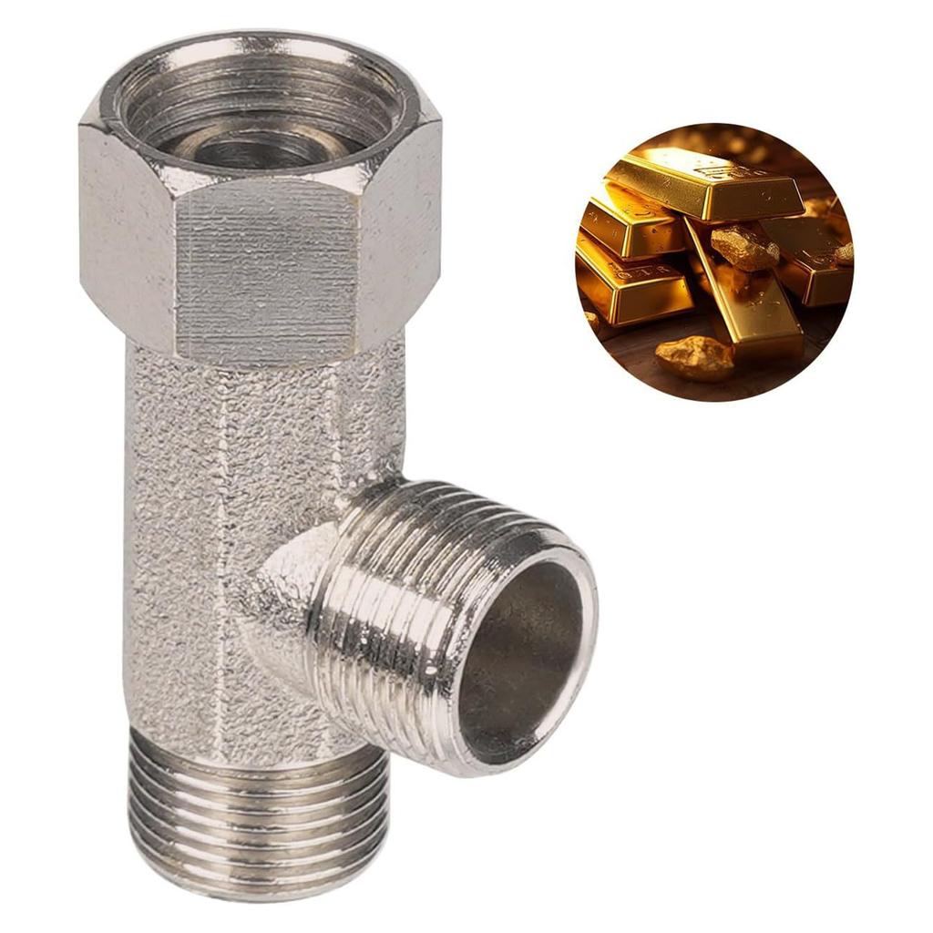 Sturdy Brass Bidet Adapter Thread With Gaskets for Campers Home Toilet Shower Head Diverters Hose Fitting Daily Use