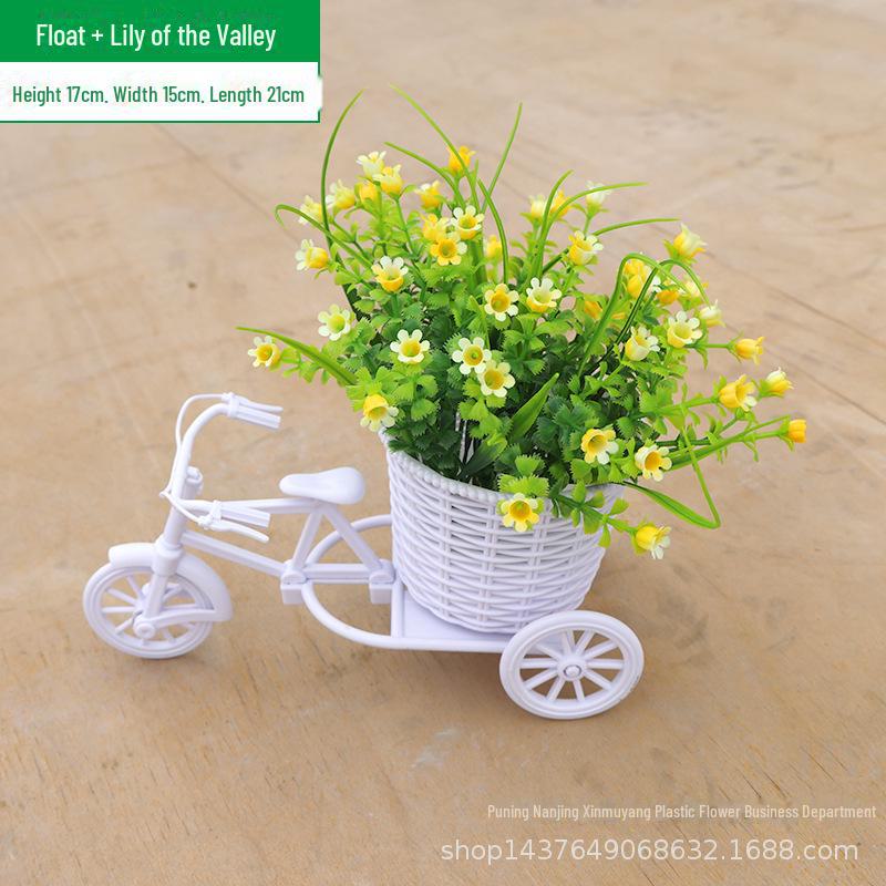 ოთახის ხელოვნური ყვავილების ნაკრები: პატარა ქოთნის ორნამენტები სახლისა და მანქანის დეკორაციისთვის