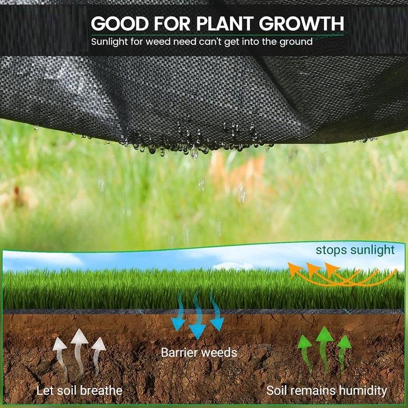 Black Agricultural Anti Grass Cloth PP Garden Weed Barrier Fabric Permeable Anti-Weed Mesh Geotextile Greenhouse Weeding Mat