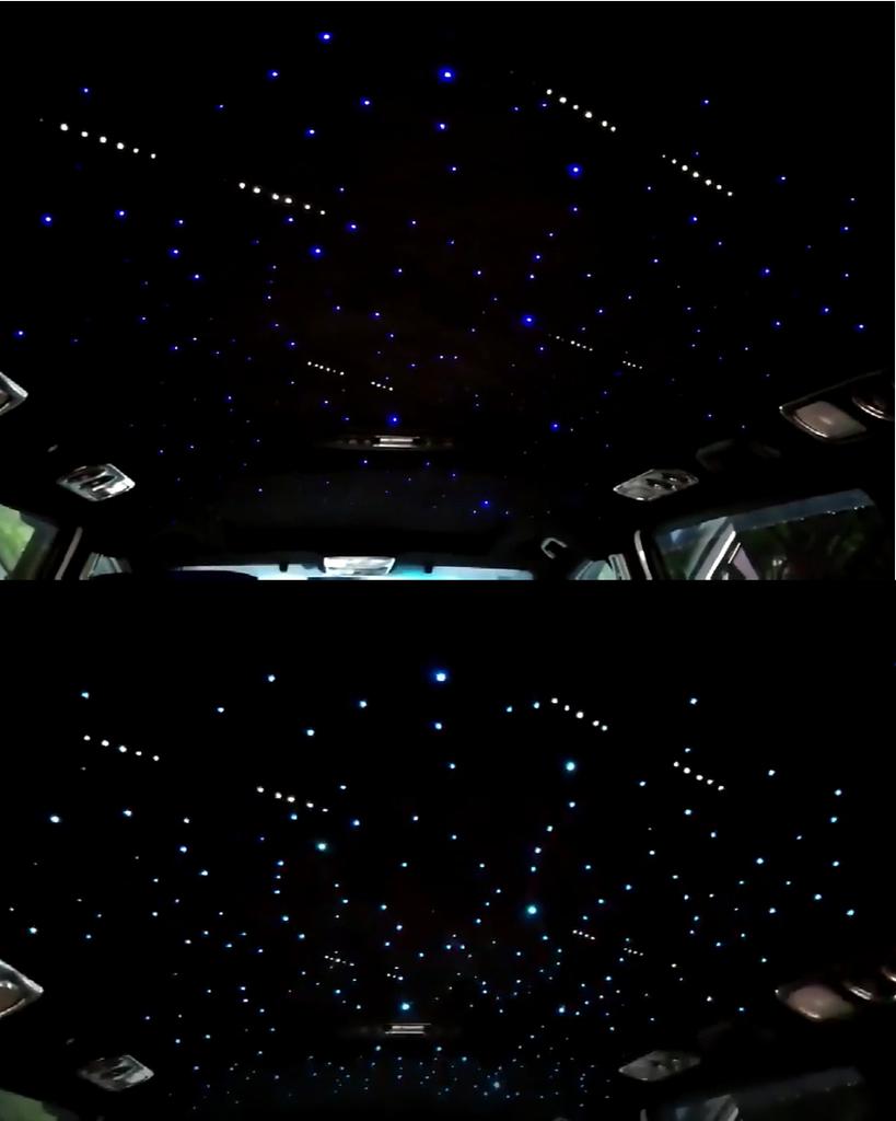 Fiber Optic Light Bluetooth app Control 6W RGBW Ceiling Stars Lights kit 0.75mm 300pcs 2M Cable with 1mm 60pcs 2M Shooting Meteor Effect