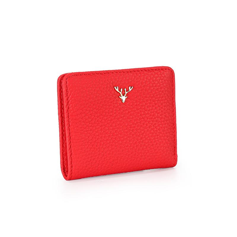

Genuine leather women wallet short zipper purse brand design coin purse id card holder Cowhide ladies wallets small money