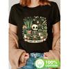 Y-Plant Enthusiast Skeleton Frame Print T-Shirt, Short-Sleeved Crew Neck Casual Top for Summer and Spring, Women'S Apparel