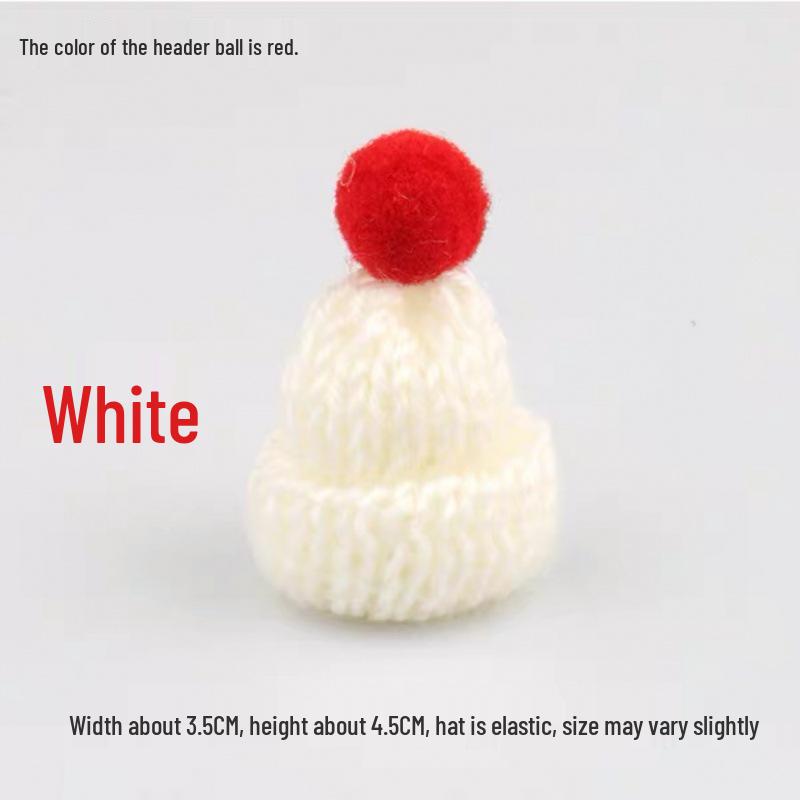Handmade Knitted Red Wool Hat & Scarf Christmas Decoration DIY Accessories