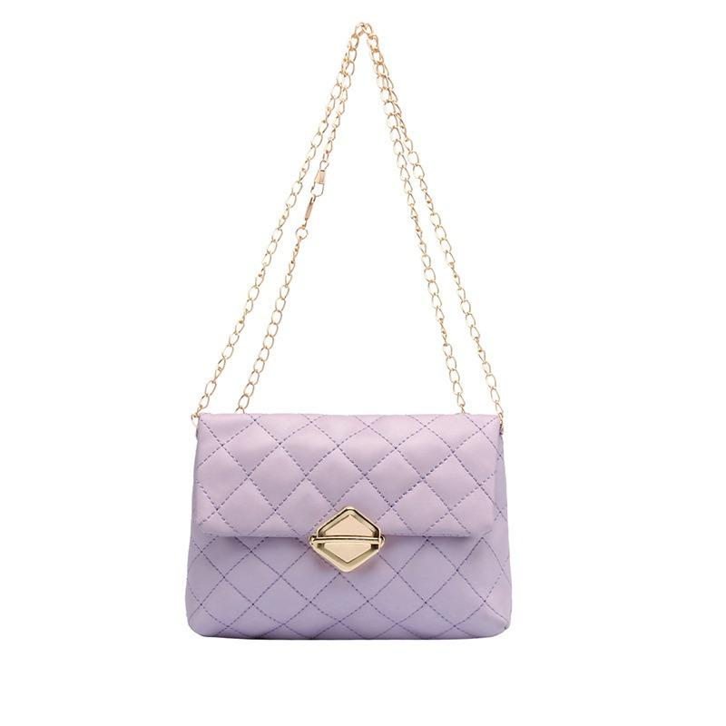 Women's bag spring new urban simple oblique span shoulder bag fashion lock diamond chain mobile phone bag