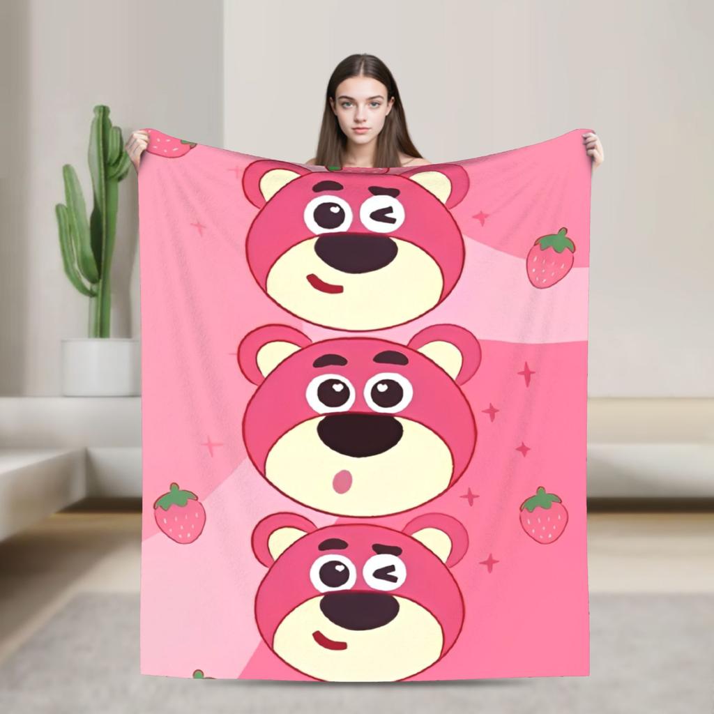 Lotso Cartoon Blanket Soft Warm Aesthetic Plush Bedding Throws For Bedroom Picnic Flannel Bedspread Bed Cover