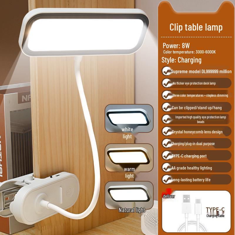 LED Eye-Protection Flexible Gooseneck Desk Lamp for Reading and Studying