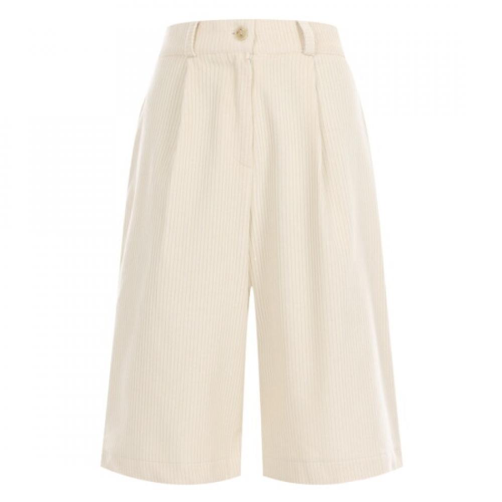 Shop Women Bermuda Corduroy Shorts Oatmeal Sml Wpt 12138