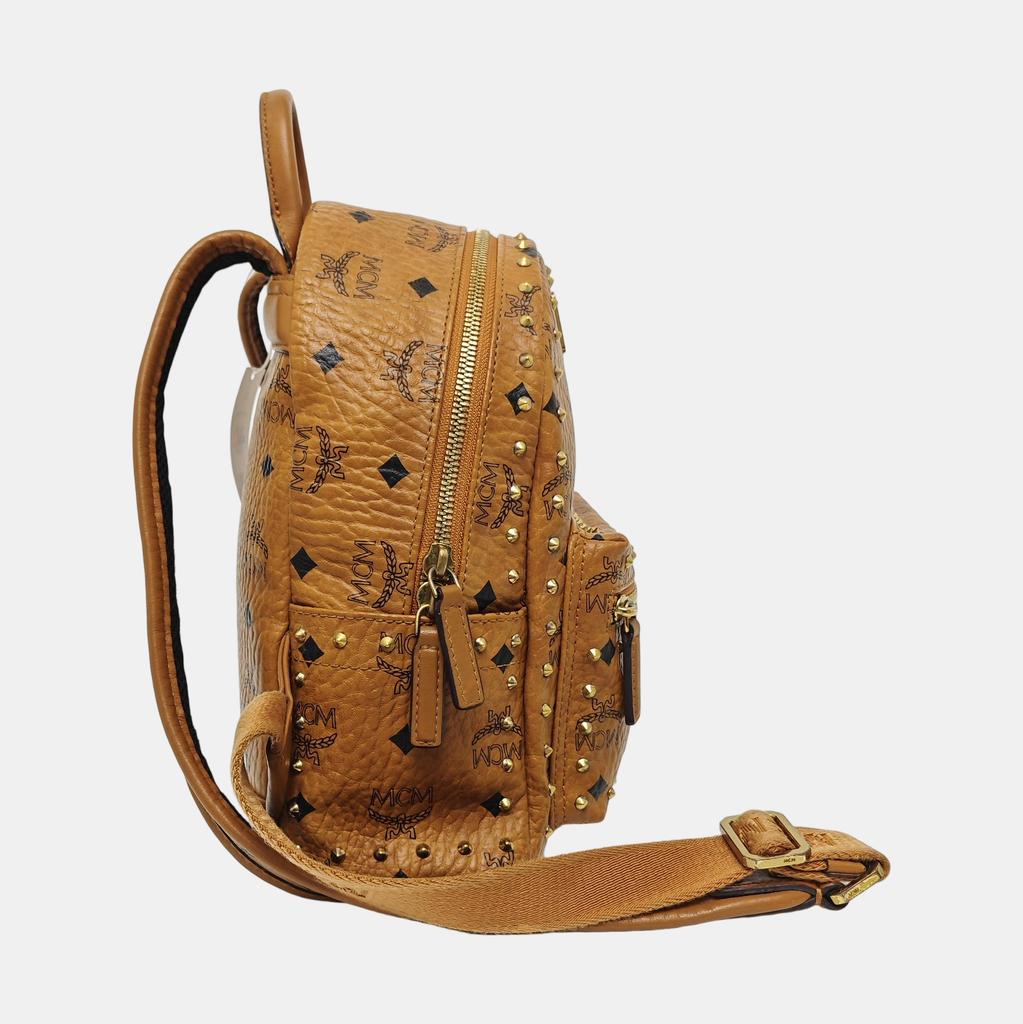 [Pre-Owned] Studded Monogram Print Faux Leather Mini Backpack - Good #1RTZ1QD