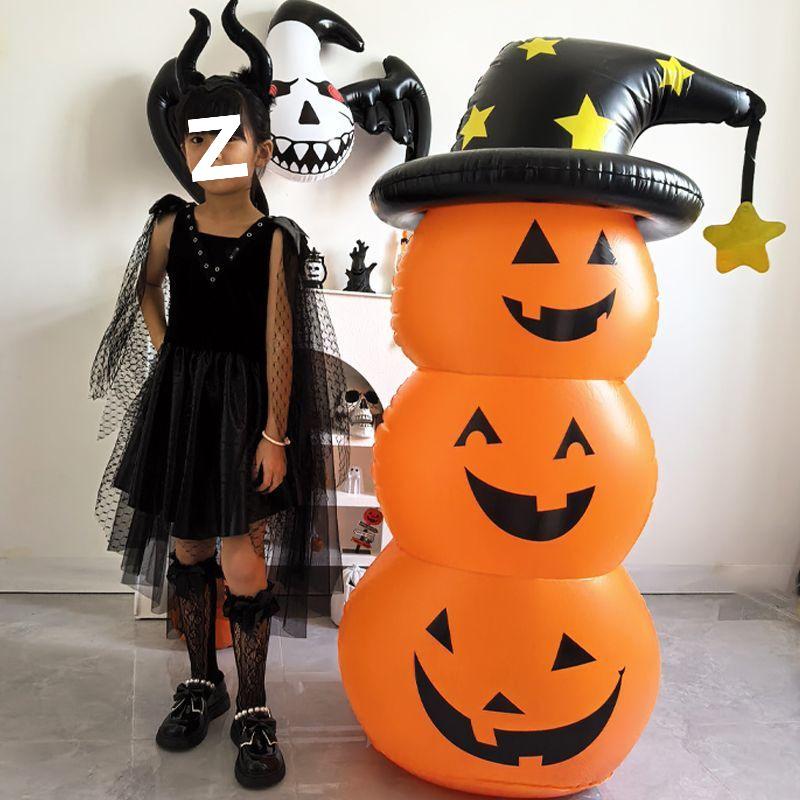Halloween Pumpkin Ghost Inflatable Lantern for Decor & Costumes