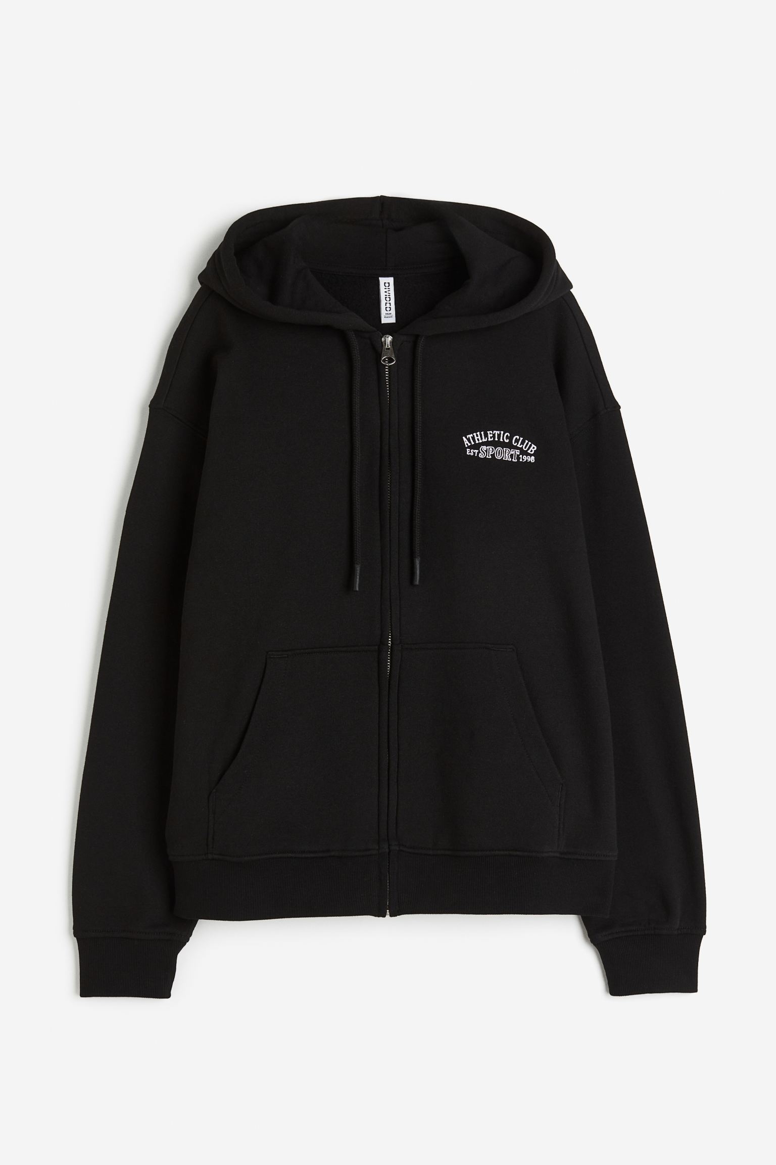 

Embroidered zip-through hoodie