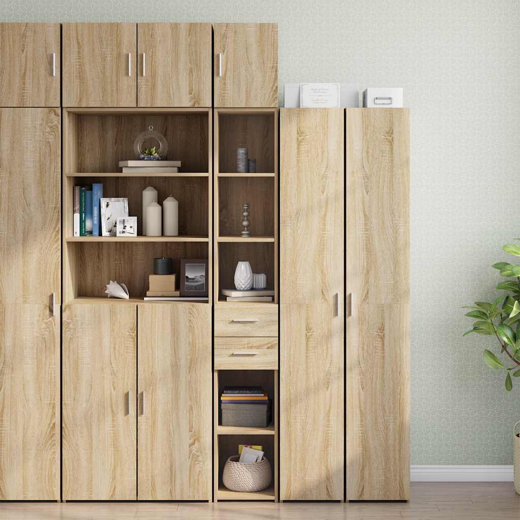 Tall Cabinet Narrow Sonoma Oak Finish 30 X 42.5 X 225 Cm Particleboard