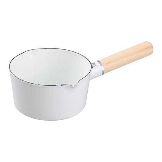 NITORI IH/Gas Fire Enamel Milk Pan MOREISH White 15cm 8942115