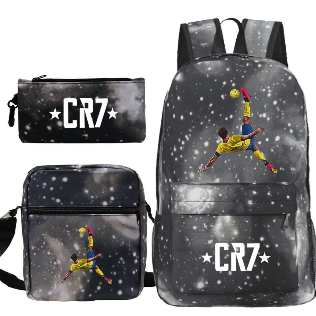 Cartable grande capacité avec bandoulière; set de trousse à crayons trois pièces pour étudiant