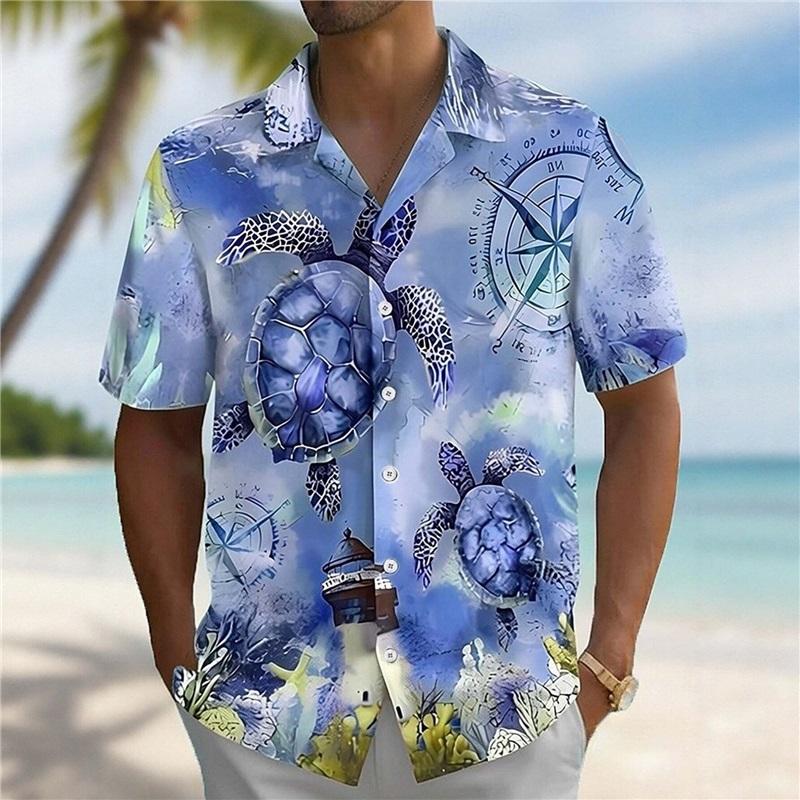 Summer seaside vacation shirt, men s all-match shirt L