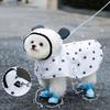 Adjustable Dog Rainwear Wave Point Design Bear Ears Raincoat Puppy Rain Cape  Outdoor Activities