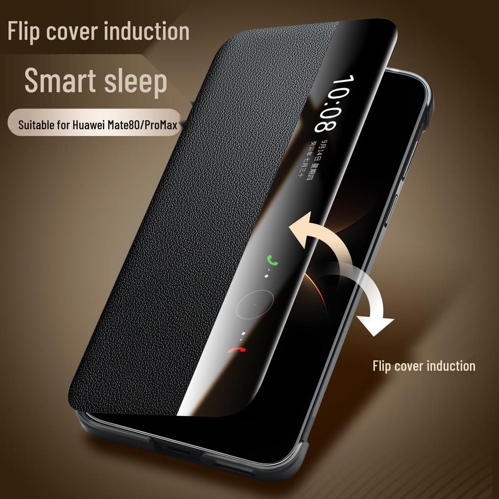 Huawei Mate 80 Pro Max Magnetic Leather Flip Case with Smart Sleep RS Protection