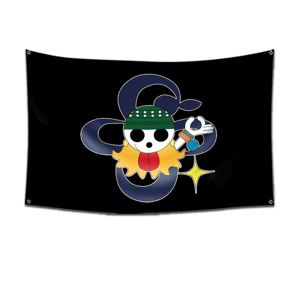 One Piece Anime Jolly Roger Muurdecoratie Banner Schilderen Speelgoed Cartoon Luffy Zoro Strooien Hoed Piraat Schedel Vlag Speelgoed Cadeau 60x90cm