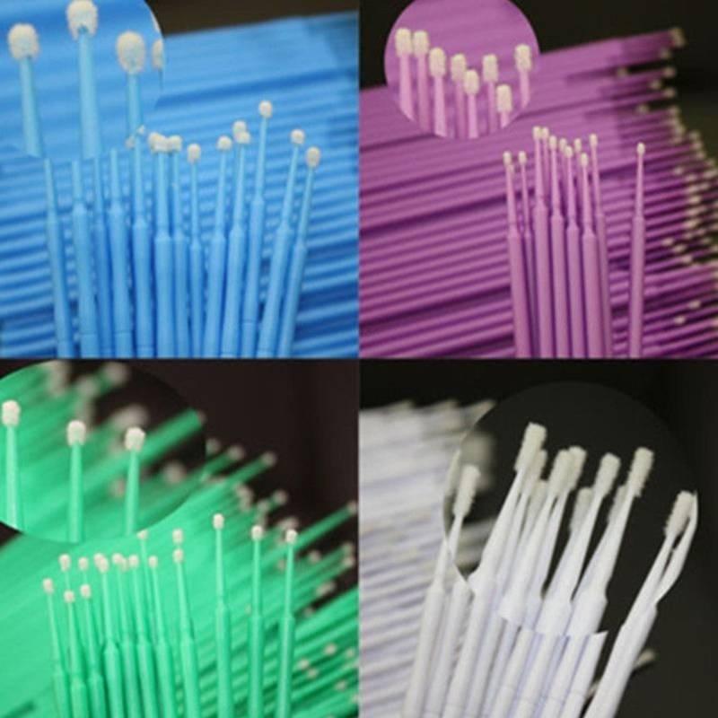 100 buc 10 cm 3,9 inchi Micro perie extensie de unică folosință stick de machiaj aplicator gene perie tampon de bumbac MYY