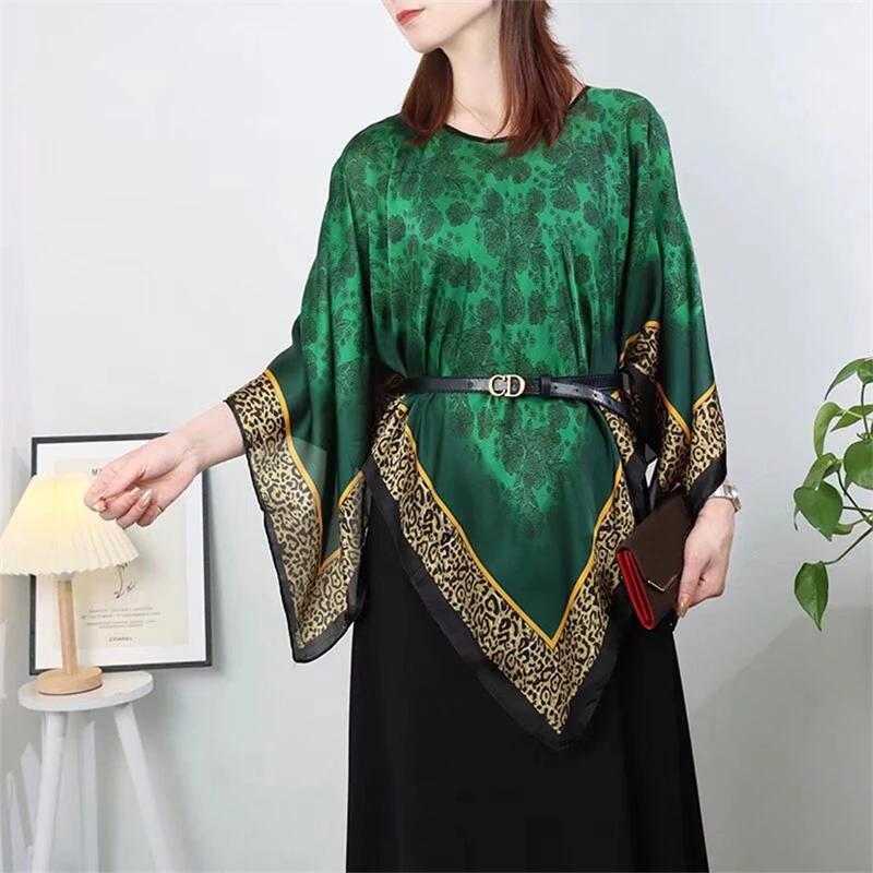 2025 Shawls Summer Beach Sexy Women Fashion Print Chiffon Smock Bikini Cover Up Loose Blouse Sunscreen Comfortable Poncho Hot