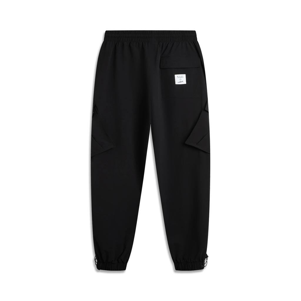 Li Ning X Jay Flow Collaboration Wade Series Minimalist Sports Cuffed Letter Print Loose Comfortable Versatile Casual Pants Men Pants Black AKXV377-1