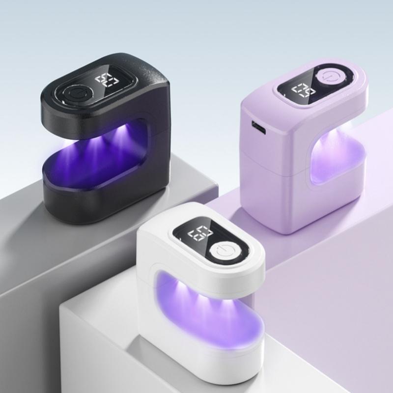 Portable Candy Nail Dryer Lamp Mini Quick Drying Manicure Phototherapy Machine Rechargeable with LCD Display Nails Curing Tool