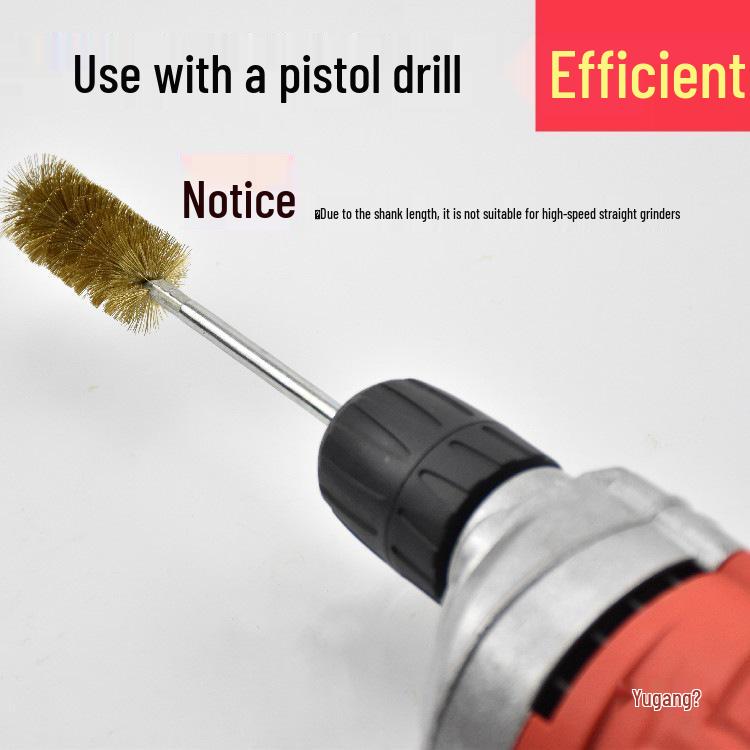 Electric Drill Stainless Steel Pipe Brush with Extended Handle for Polishing, Grinding, Deburring, and Rust Removal
