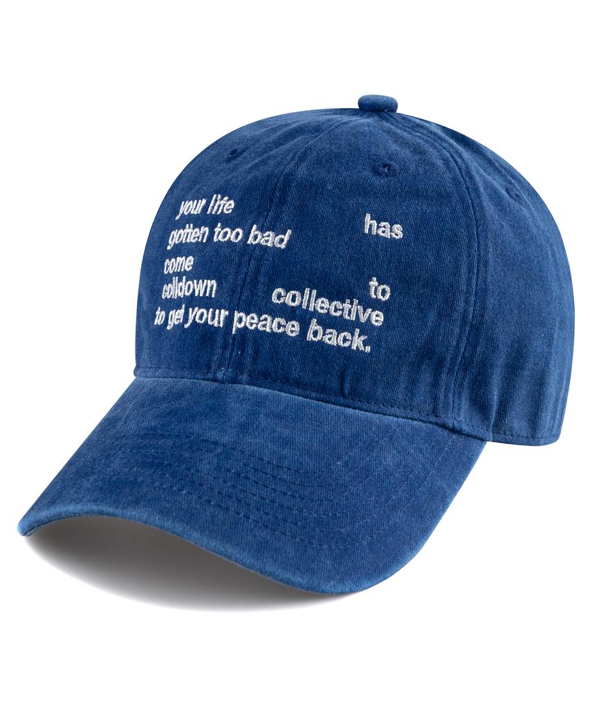 Bichiseuaenkeulim Your Life Stone-Washed Ball Cap-Blue