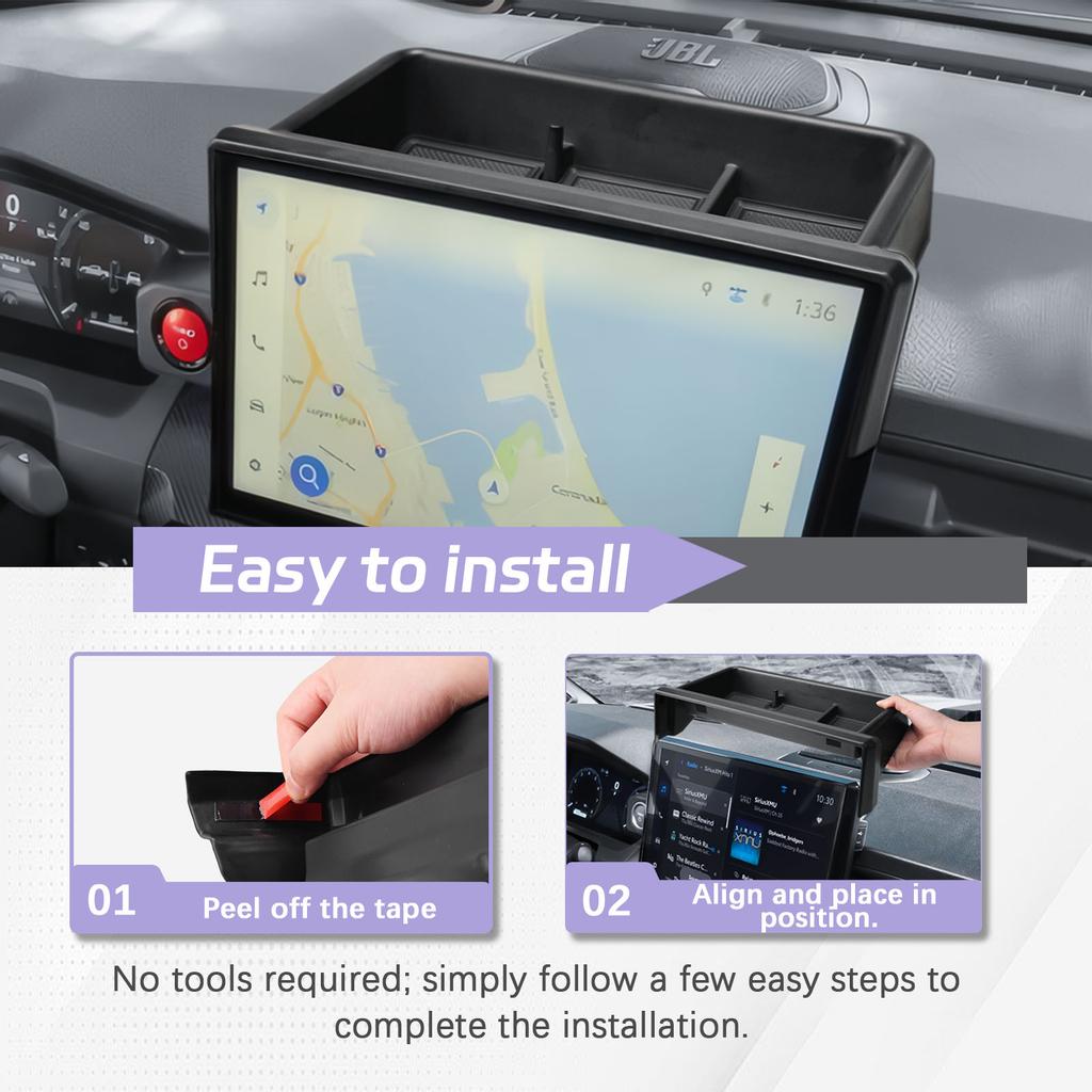 Center Console Organizer Dashboard Storage Box For 2025-2025 Toyota Tacoma & 2025 4Runner Behind Screen Dash Board Accessories