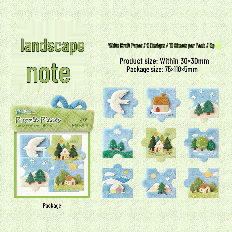 Ketchup Card & Sticker Pack: Puzzle Pieces, Plush Patterns, Journal DIY, Scenery Collage