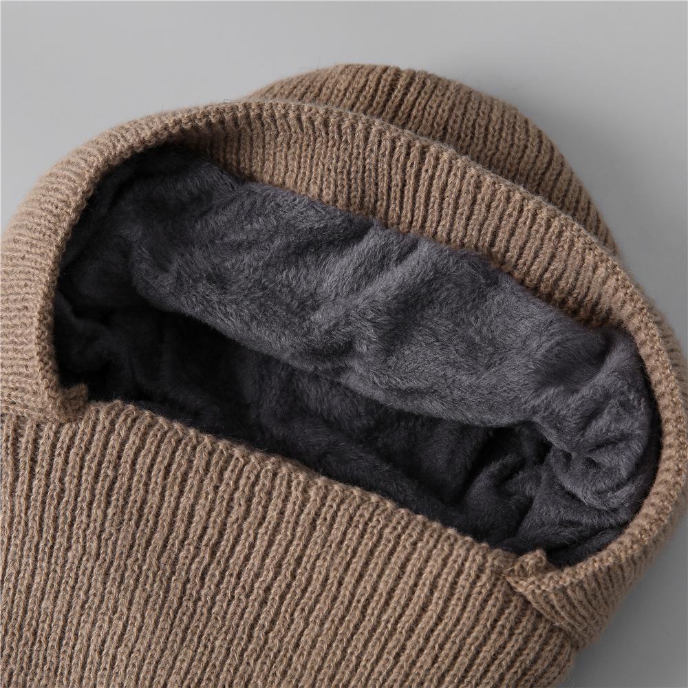 Hat Women'S Winter Mask Scarf One-Piece Hat Mom Plush Thick Wool Hat Cycling Warm Windproof Hat