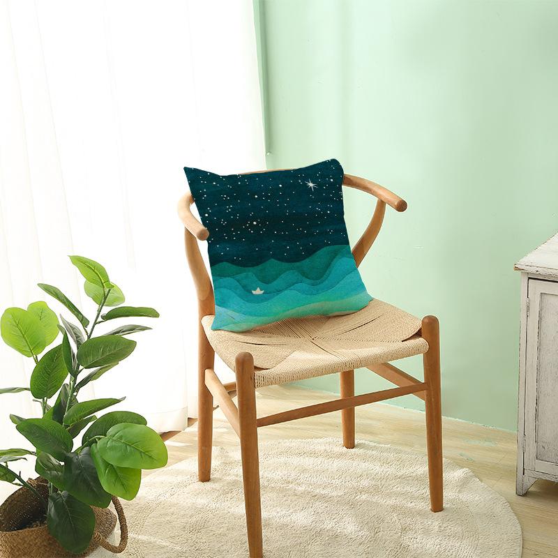 Home Landscape Polyester Pillowcase Home Digital Printing Sofa Cushion Waist Pillowcase