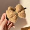 1 Stück Zopfklammer Acryl Wolle Gestrickte Schleife Haarkralle für Damen Fleischbällchen-Kopf Fixierendes Haarstyling-Werkzeug Haaraccessoires