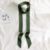 Women's Solid Silk Ribbon Scarf: Thin, Long, Narrow Neck Tie & Shirt Accessory