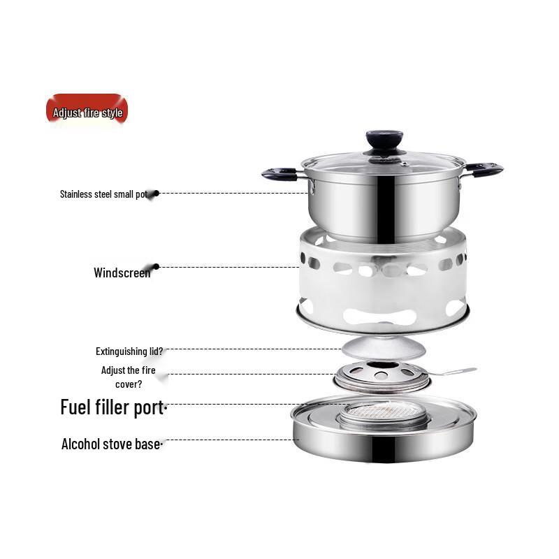 Stainless Steel Alcohol Stove Mini Hot Pot