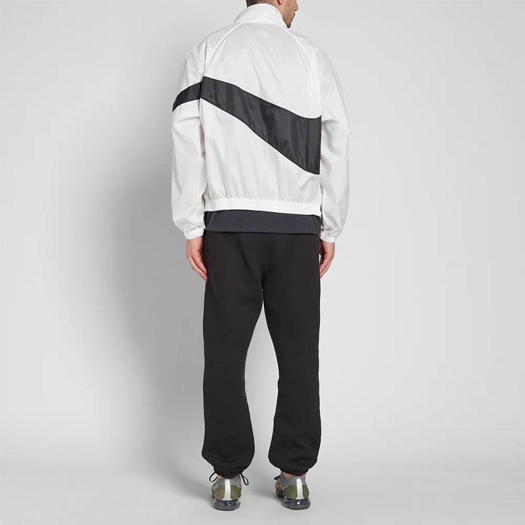 Nike Lab Heritage Stand Collar Zip Jacket With Large Swoosh Men Jackets White Black AA1569-100