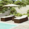 Day and Night - Day and Night Garden Loungers and Table 3 Pieces Brown Synthetic Rattan