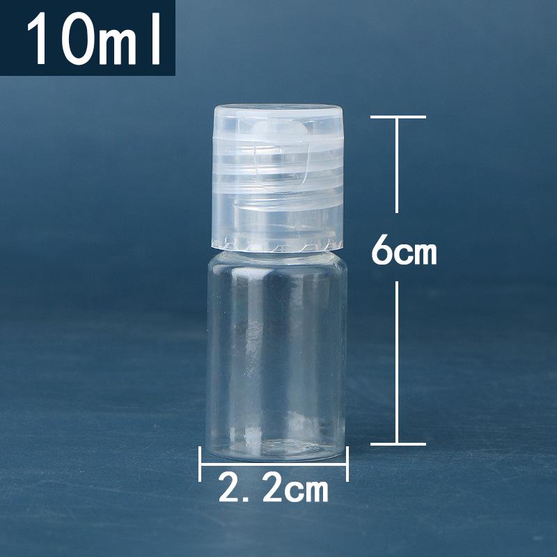 Transparent PET Plastic Flip-Top Bottle, 10/30/50/100 ml, Butterfly Cap for Lotion/Cosmetic Packaging.