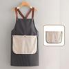 Detachable Towel Apron Waterproof Oil-Proof Fabric Thickened Kitchen Apron with Cross-Back Straps Breathable Adjustable