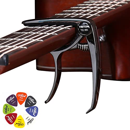 U-NEST Multifunctional Guitar Capo, One-Touch, Zinc Alloy, Ultra-Lightweight, Quick Change, Adjustable, Bridge Pin Removal Function, for Acoustic Guit