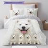 Samojed och Shilu Mönster Sängkläder Täcke Set Påslakan Örngott Heminredning Gåva (1 * påslakan + 2 * örngott, utan kärna)