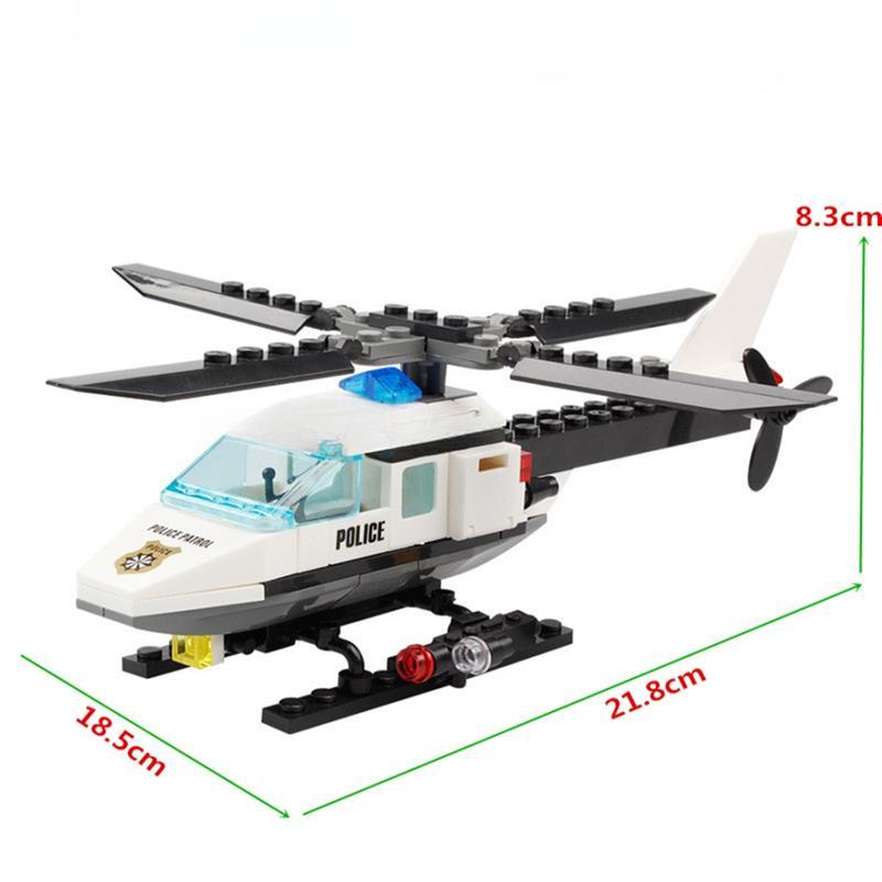 

6729 102 шт. самолет полицейский вертолет мальчик строительные блоки 1 кукла игрушка