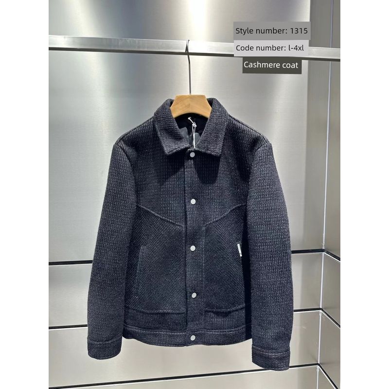 Foreign Trade Surplus Autumn and Winter Cashmere Woolen Coat for Men, Versatile Trendy High-End Casual Woolen Jacket Top