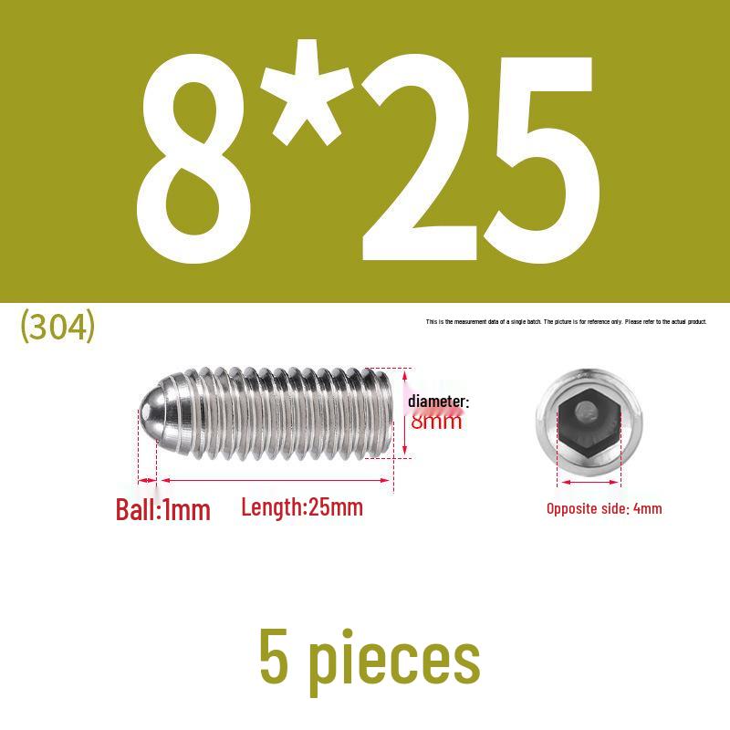 Stainless Steel Ball Plunger Set: M2.5-M16 Ball Screw Positioning Spring Plunger
