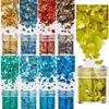 4 Flaschen Blattgold Flocken Pailletten Glitzer Epoxidharz Füllung Goldfolie DIY Nagelkunst Dekor Folienpapier Schmuckherstellung Zubehör